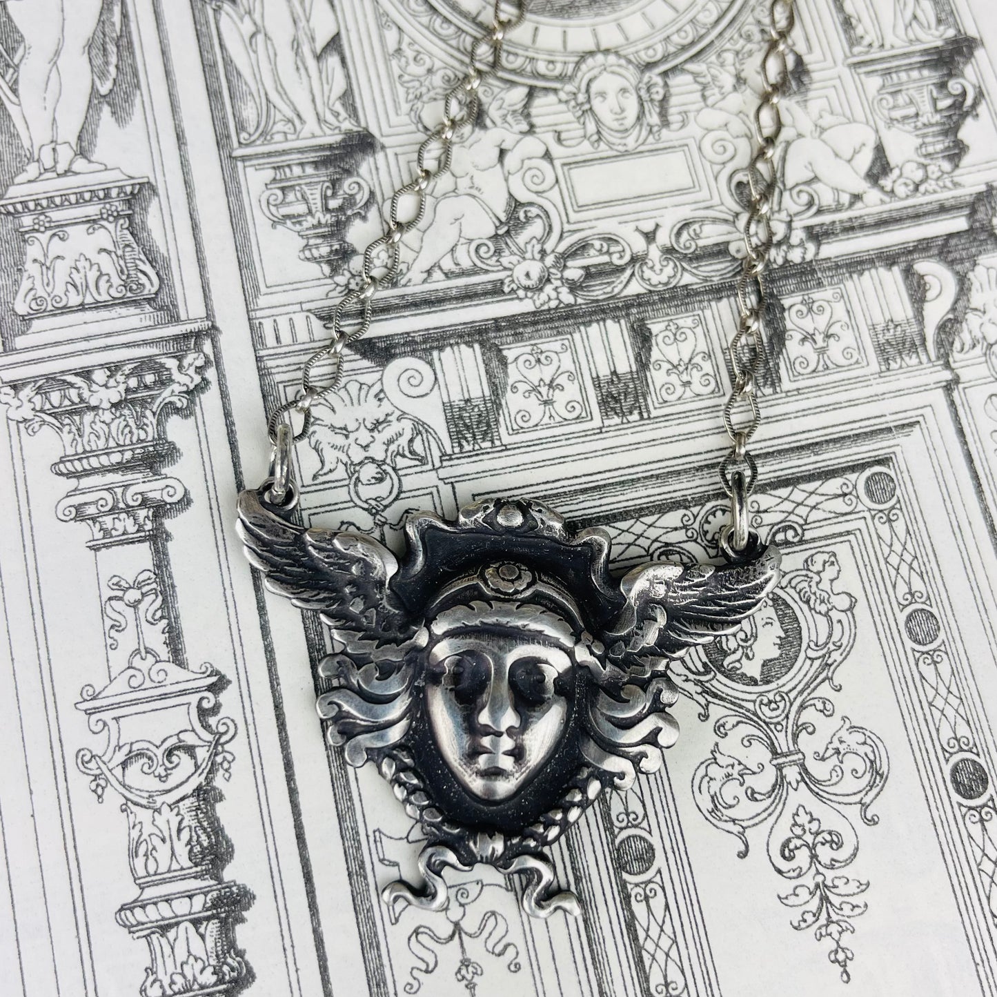 Art Nouveau Medusa Sterling Necklace