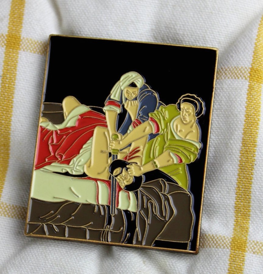 Judith Slaying Holofernes Large Enamel Pin - Loved To Death