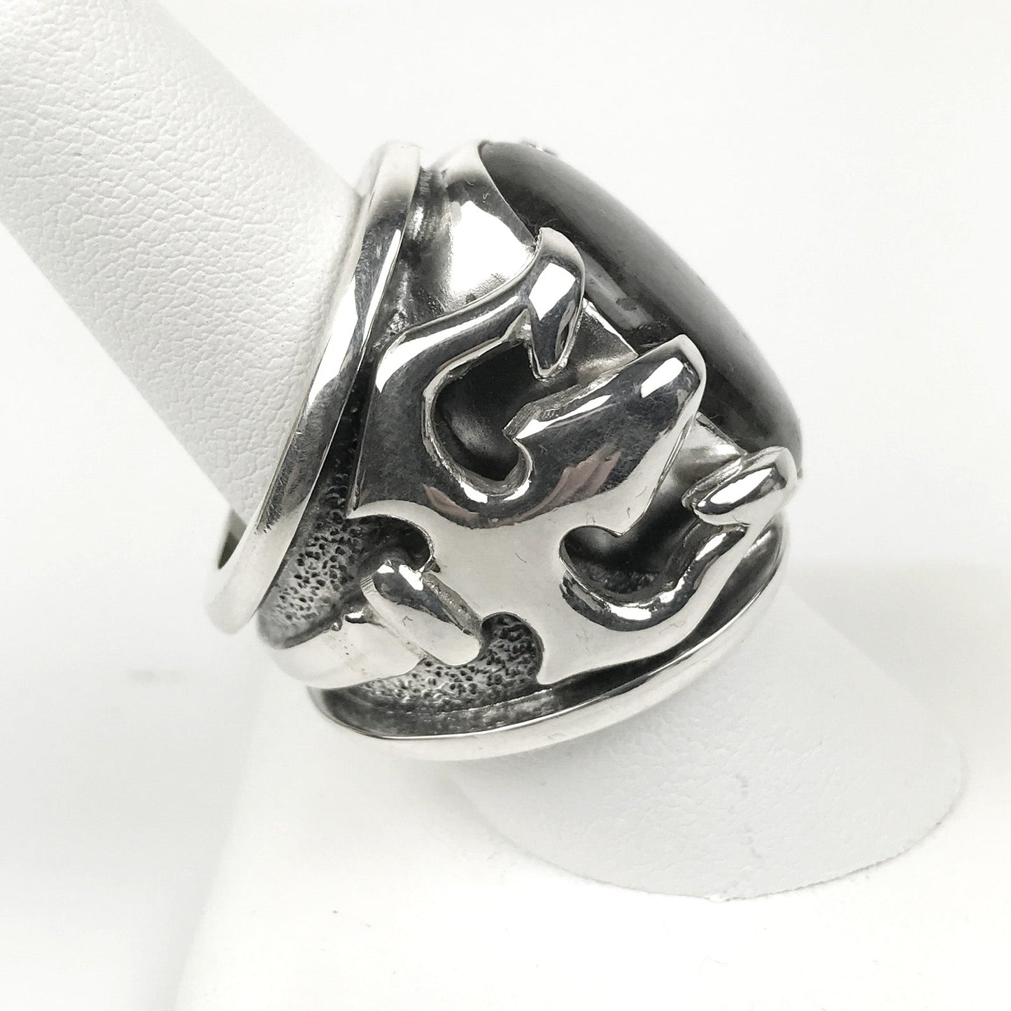 Labradorite Sterling Trident Ring - Loved To Death
