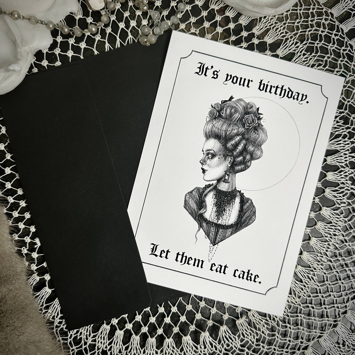 Let Them Eat Cake Birthday Card - Caitlin McCarthy Art - Loved To Death