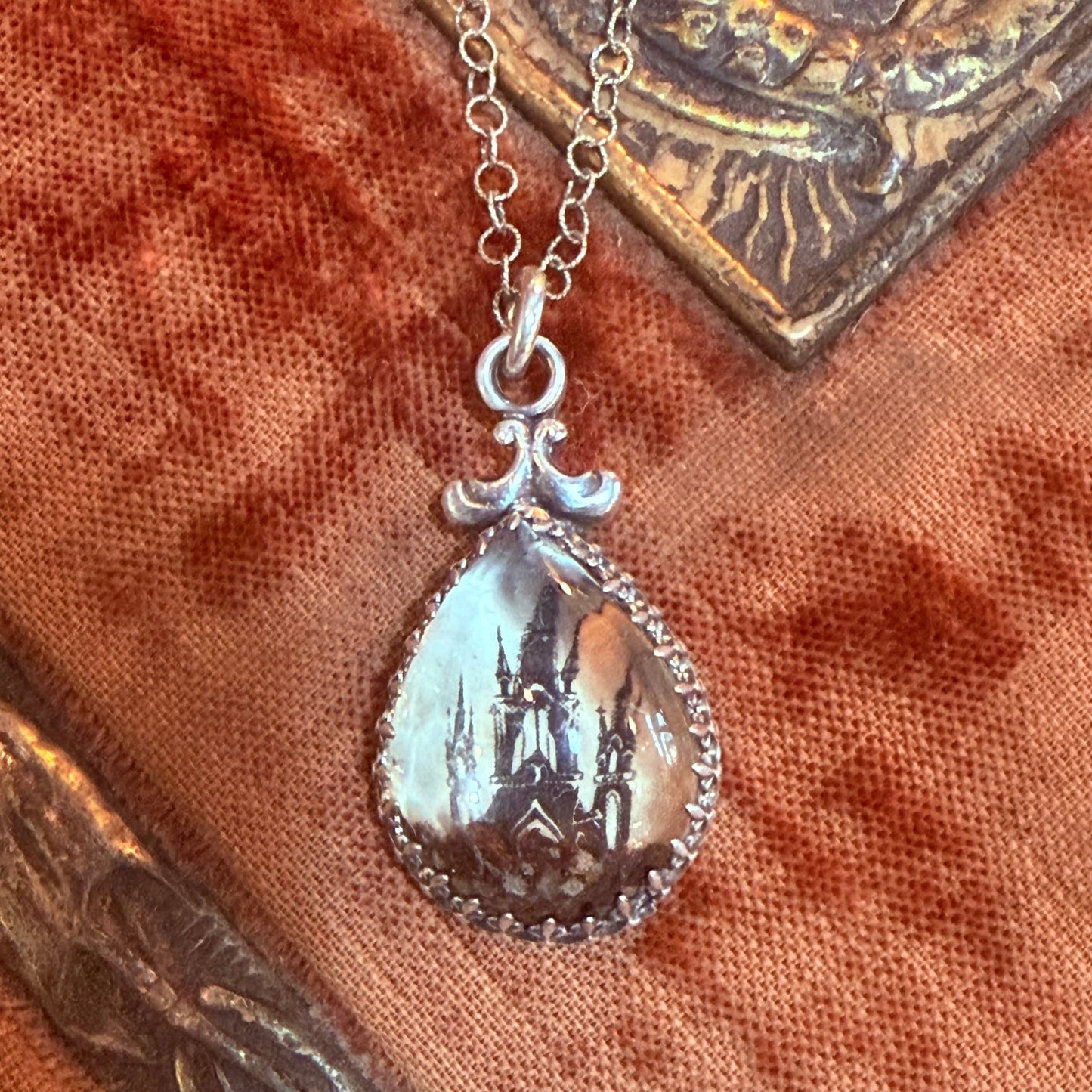 LTD Victorian Phantom Castle Sterling Handmade Necklace 1 - Loved To Death