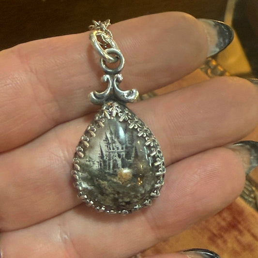 LTD Victorian Phantom Castle Sterling Handmade Necklace - Loved To Death