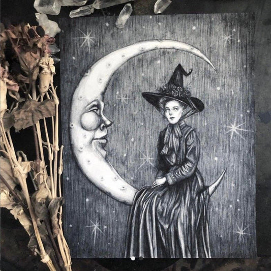 Moon Magic Witch Art Print Caitlin McCarthy - Loved To Death
