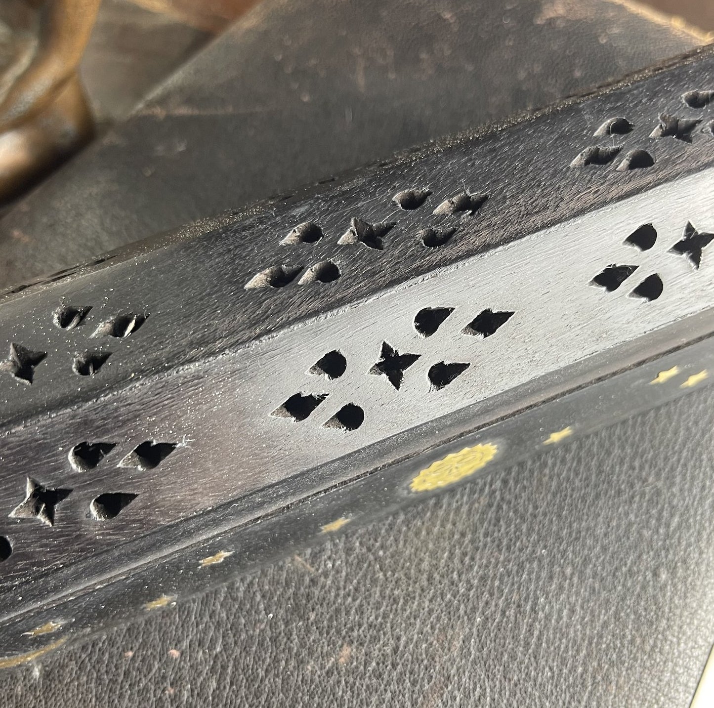 Moon, Sun & Stars Black Wood Incense Burner Box - Loved To Death