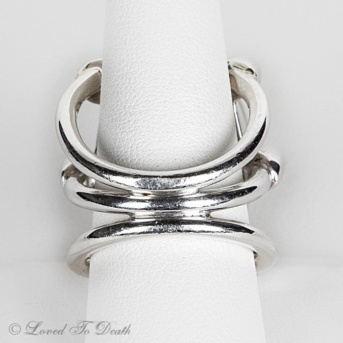 Moonstone Claw Sterling Ring - Loved To Death