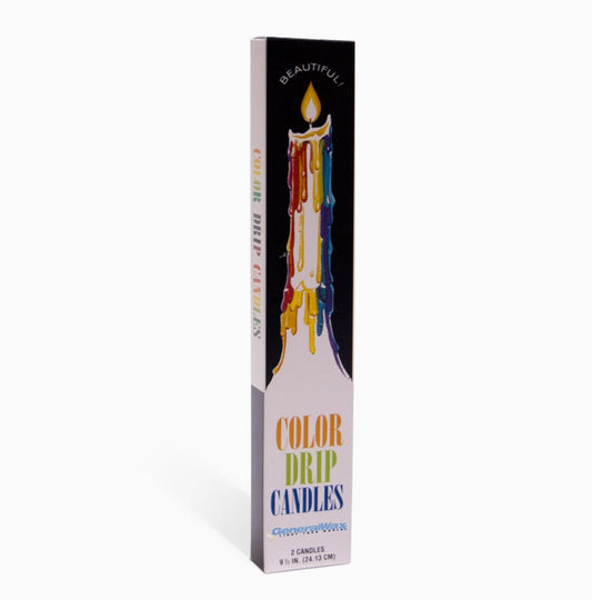 Multi Color Drip Taper Candles (2) - Loved To Death