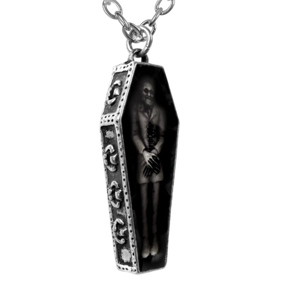 Nosferatu's Coffin Pewter Necklace - Loved To Death