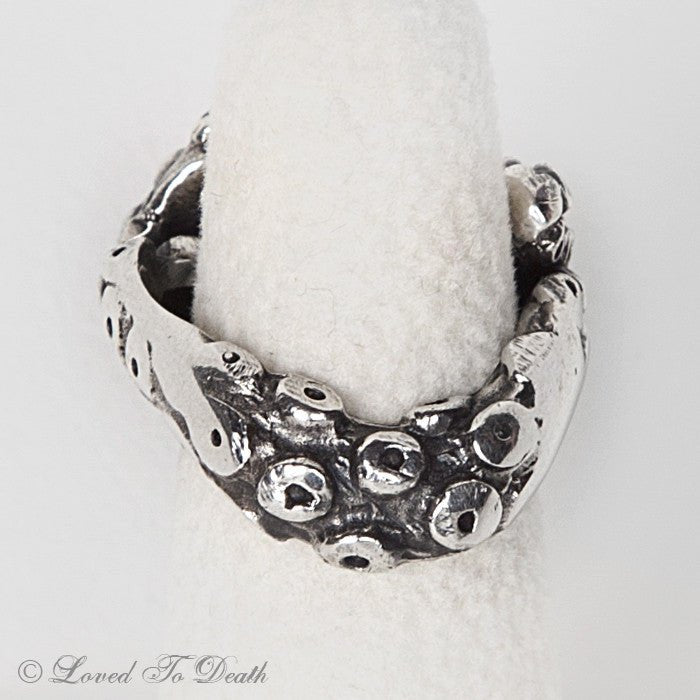 Octopus Tentacle Ring Star Ruby Sterling - Loved To Death