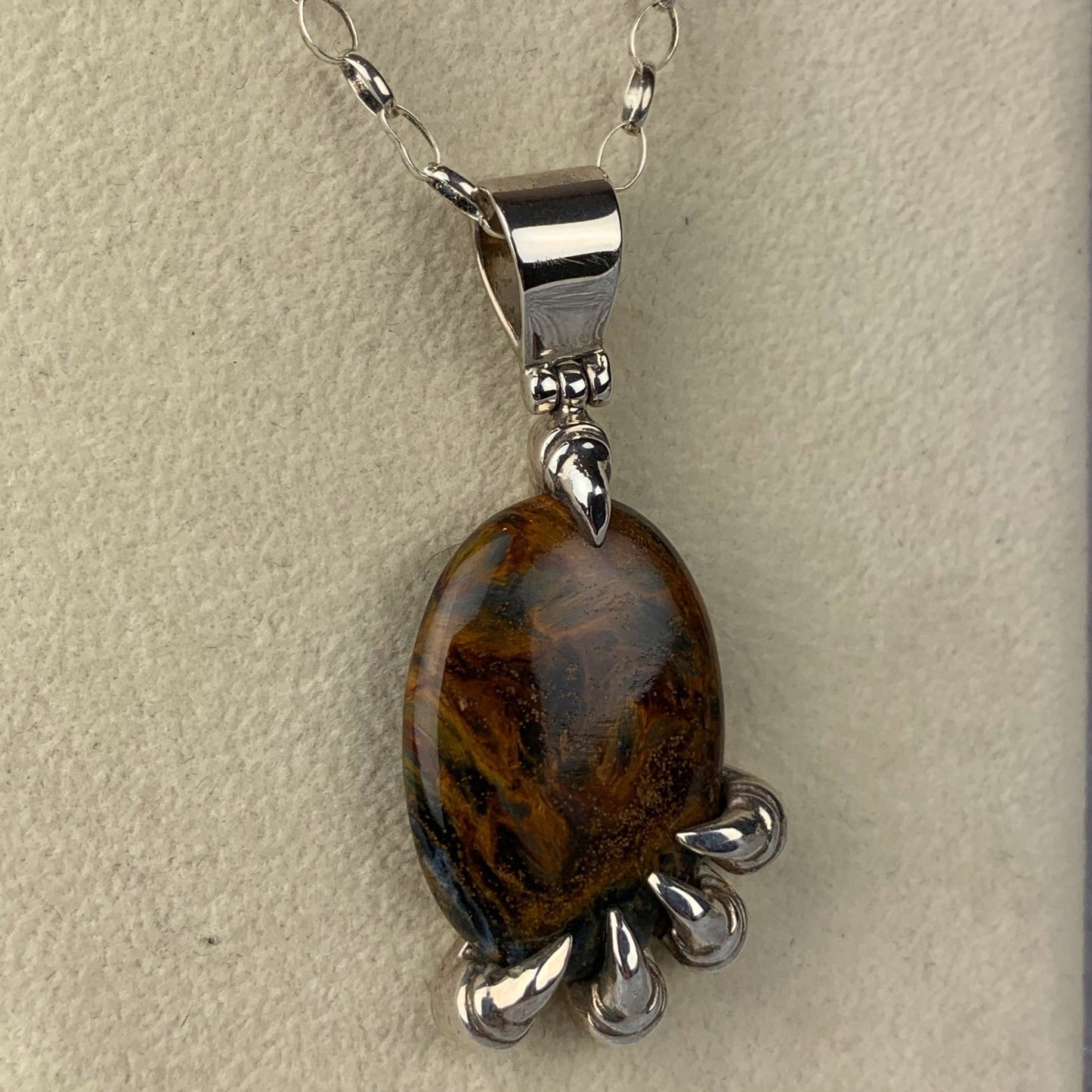 Pietersite Sterling Claw Necklace - Loved To Death