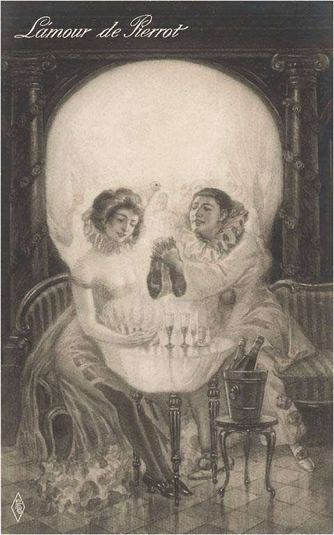 Postcard L'Amour de Pierot, Skull LS - 191 - Loved To Death