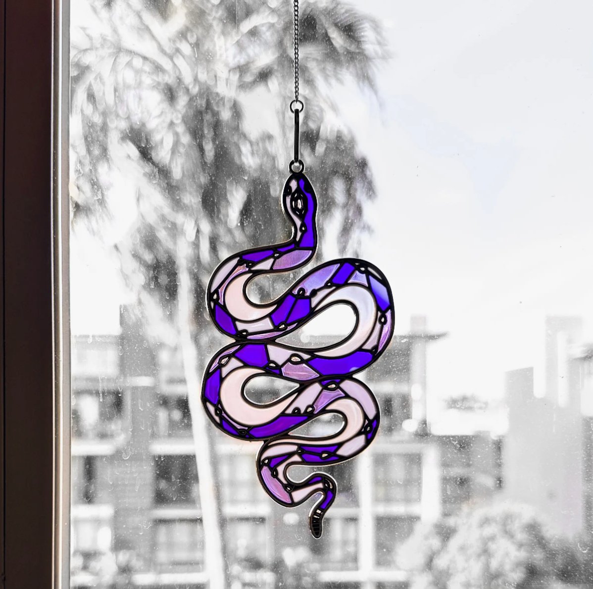 Purple Snake Enamel Ornament Suncatcher - Loved To Death