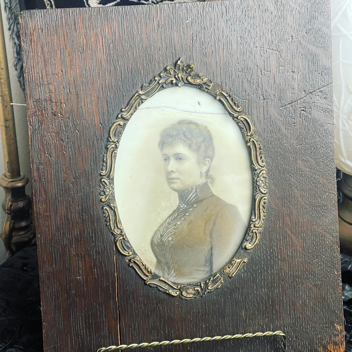 Rare Victorian Porcelain Photo Cameos in Wooden Frames - Loved To Death
