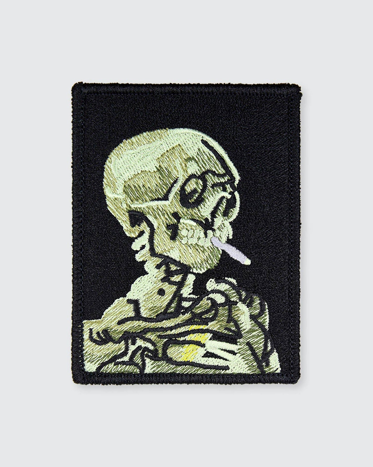 Skull of a Skeleton with Burning Cigarette • Patch - Loved To Death