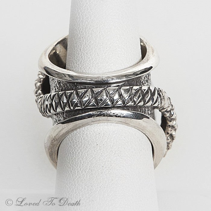 Snake Labradorite Sterling Ring - Loved To Death