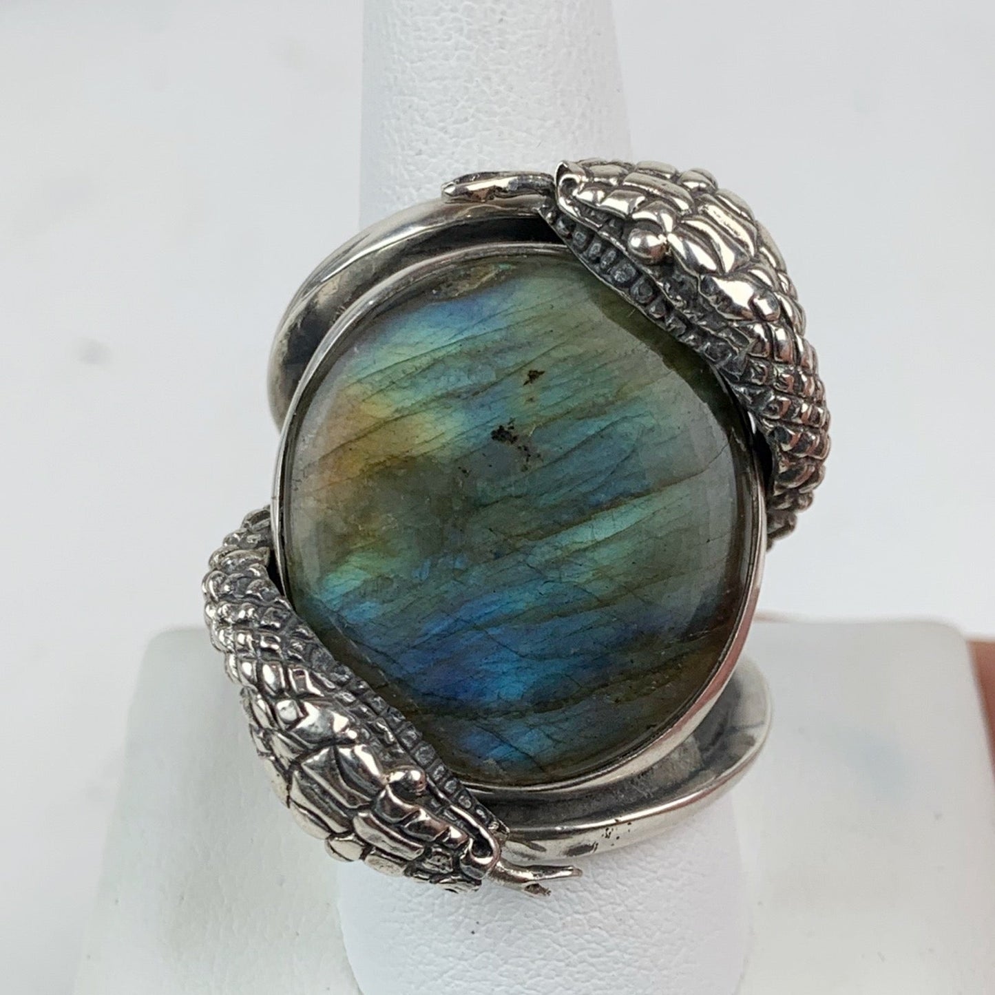 Snake Labradorite Sterling Ring - Loved To Death