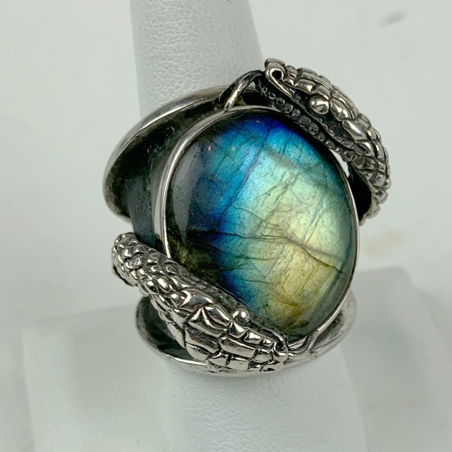 Snake Labradorite Sterling Ring - Loved To Death