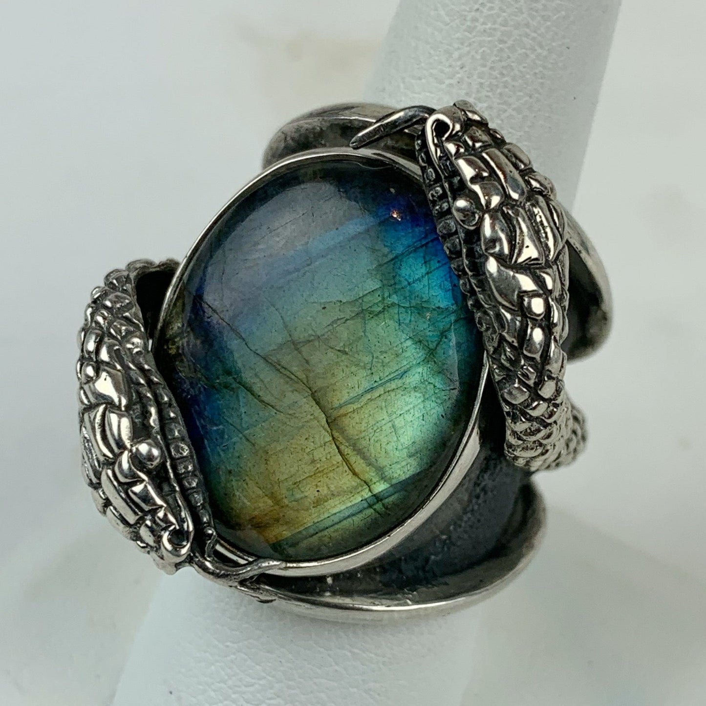 Snake Labradorite Sterling Ring - Loved To Death