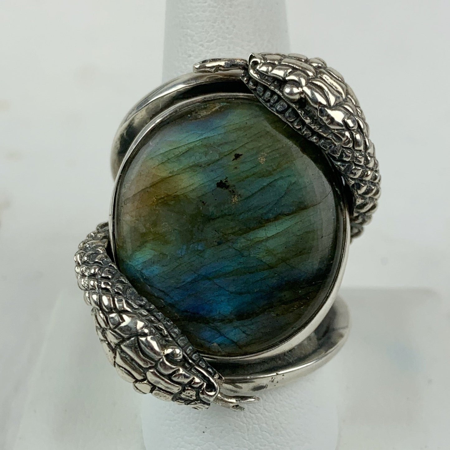 Snake Labradorite Sterling Ring - Loved To Death