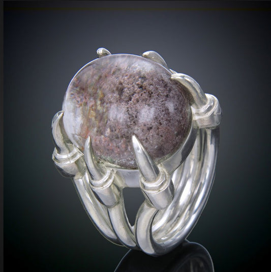 Sterling Claw Lodolite Ring - Loved To Death