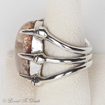 Sterling Claw Lodolite Ring - Loved To Death