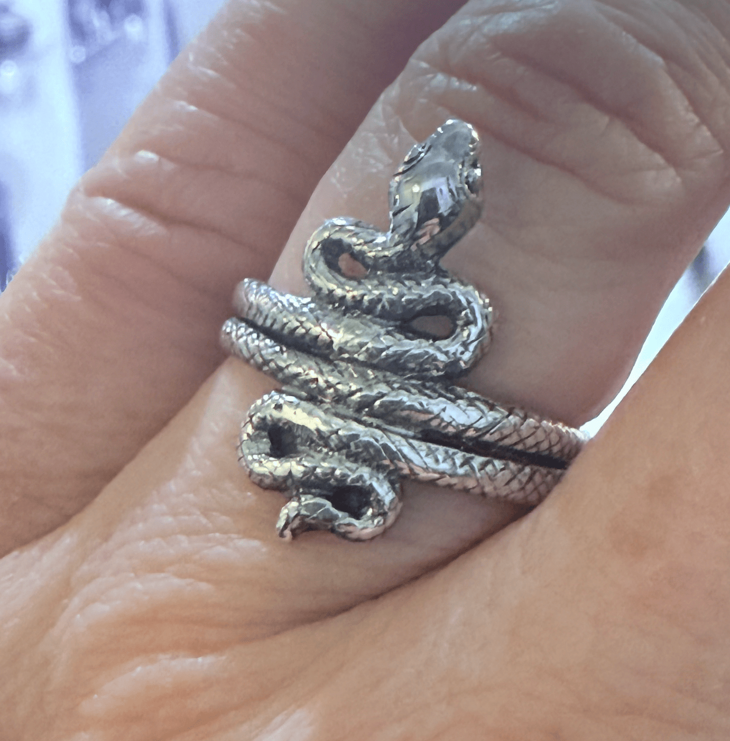Sterling Coiled Snake RIng - Loved To Death