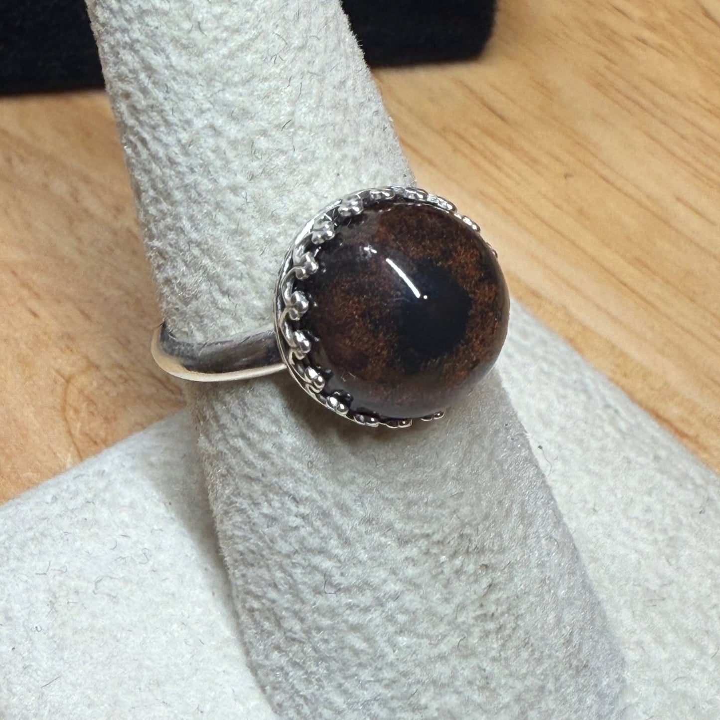 Sterling Crown Bear Eye Ring - Loved To Death