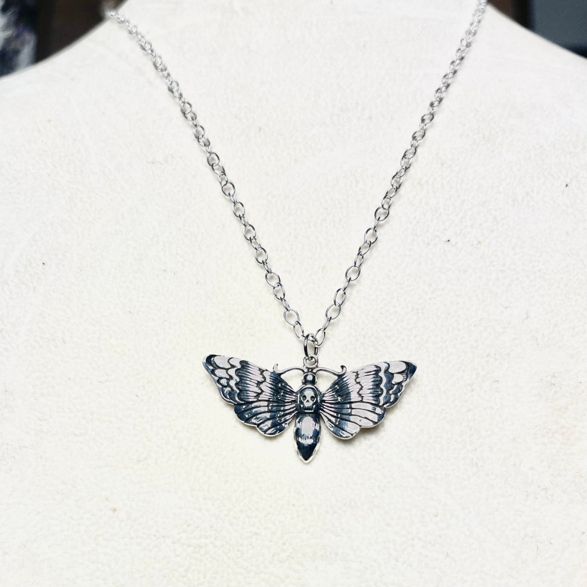 Sterling Death Head Moth Necklace - Loved To Death