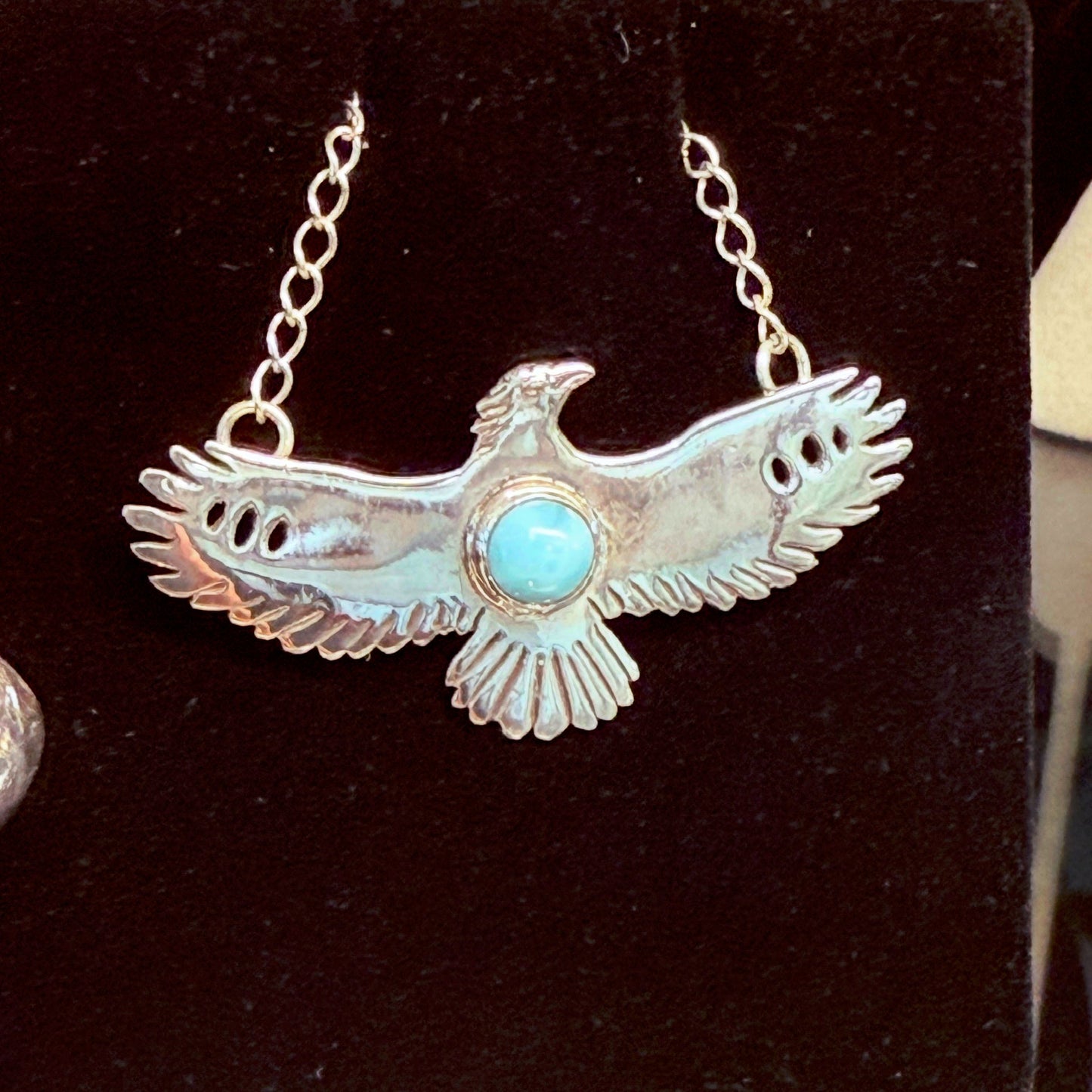Sterling Eagle Larimar Necklace - Loved To Death