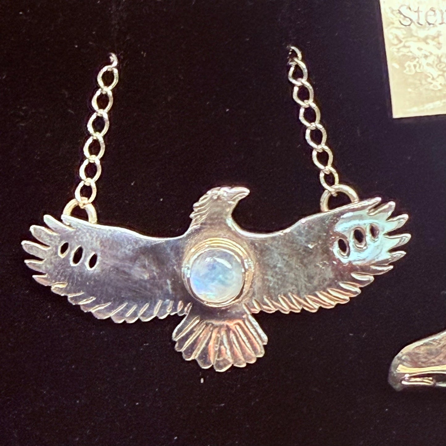 Sterling Eagle Moonstone Necklace - Loved To Death