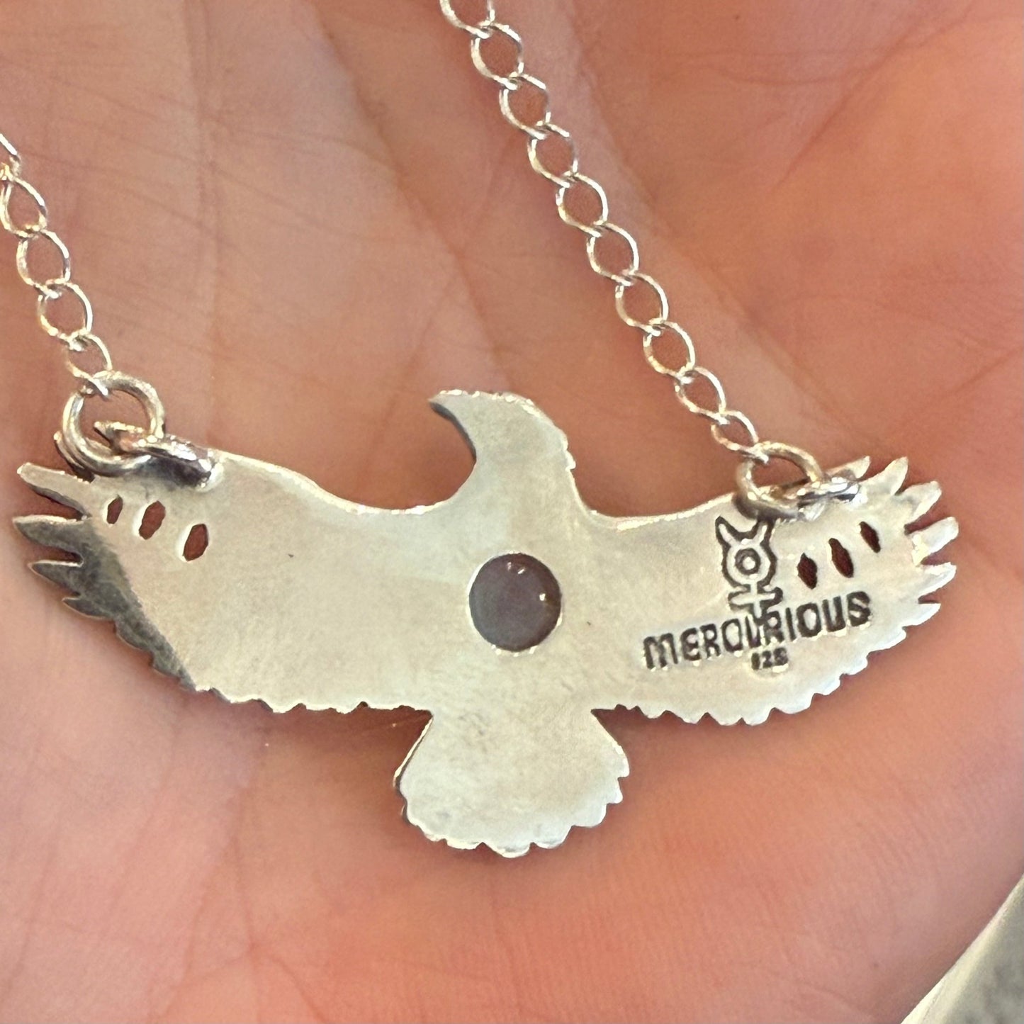 Sterling Eagle Moonstone Necklace - Loved To Death