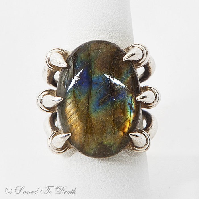 Sterling Labradorite Claw Ring - Loved To Death