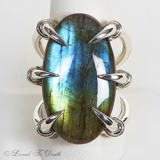 Sterling Labradorite Claw Ring - Loved To Death
