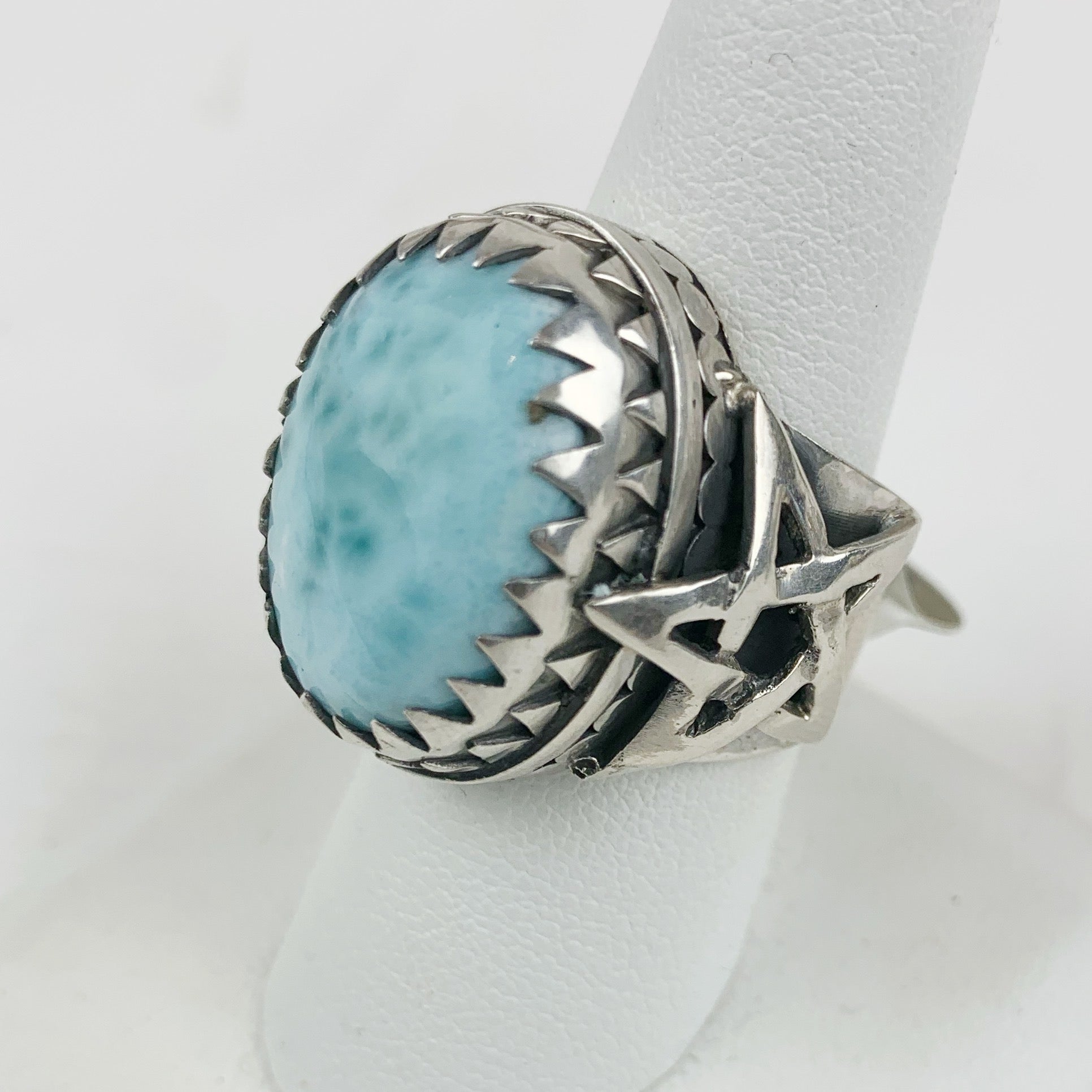 Sterling Larimar Star Ring - Loved To Death