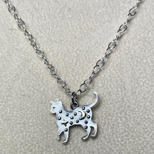 Sterling Moon & Stars Cat Necklace - Loved To Death