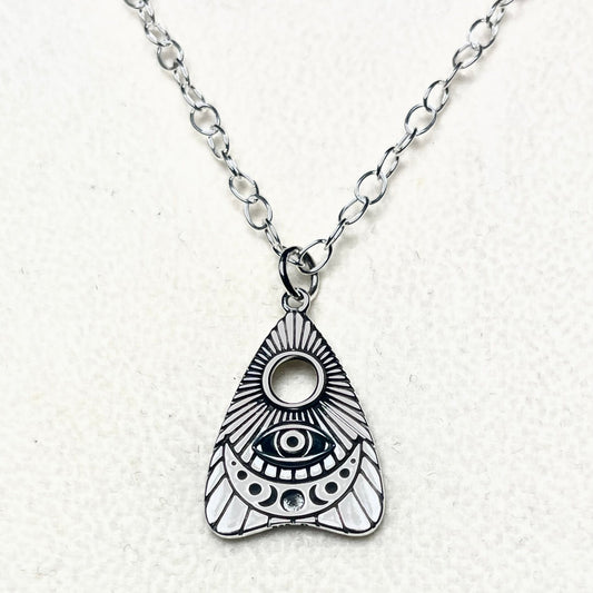 Sterling Ouija Planchette Necklace - Loved To Death