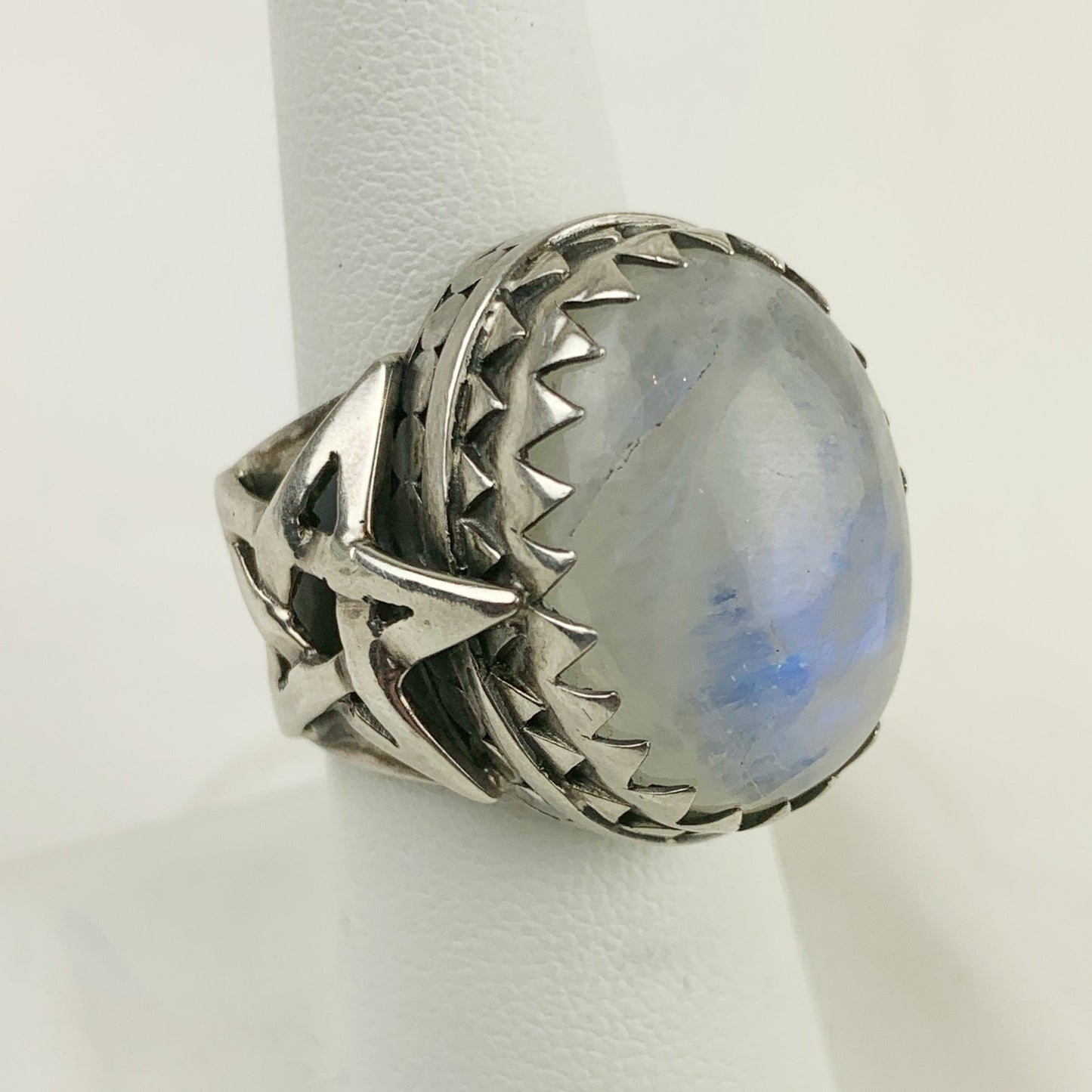 Sterling Rainbow Moonstone Star Ring - Loved To Death