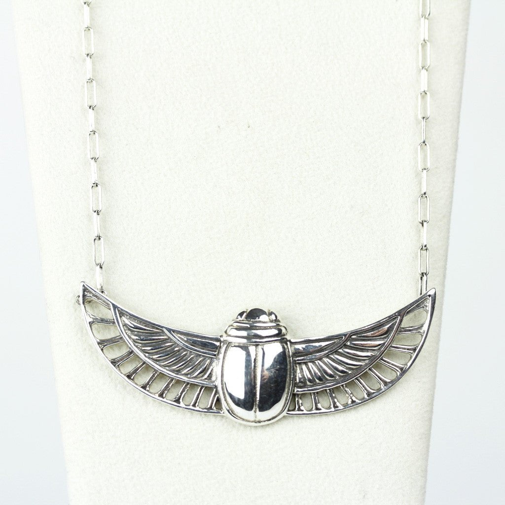 Sterling Scarab Winged Necklace - Loved To Death