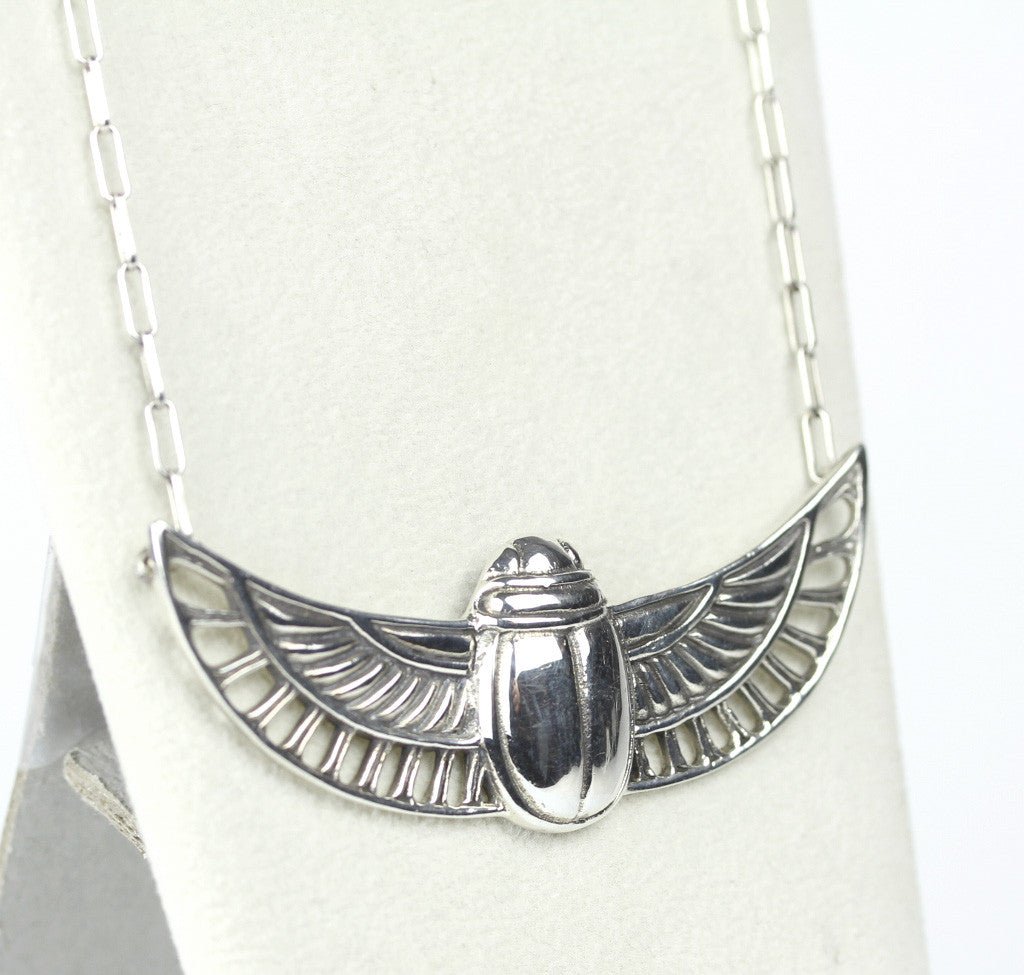 Sterling Scarab Winged Necklace - Loved To Death