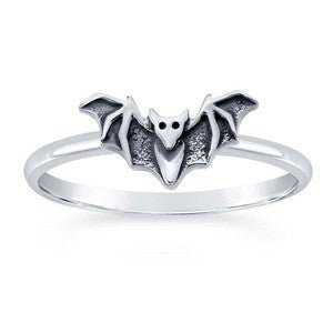 Sterling Silver Bat Ring - Loved To Death