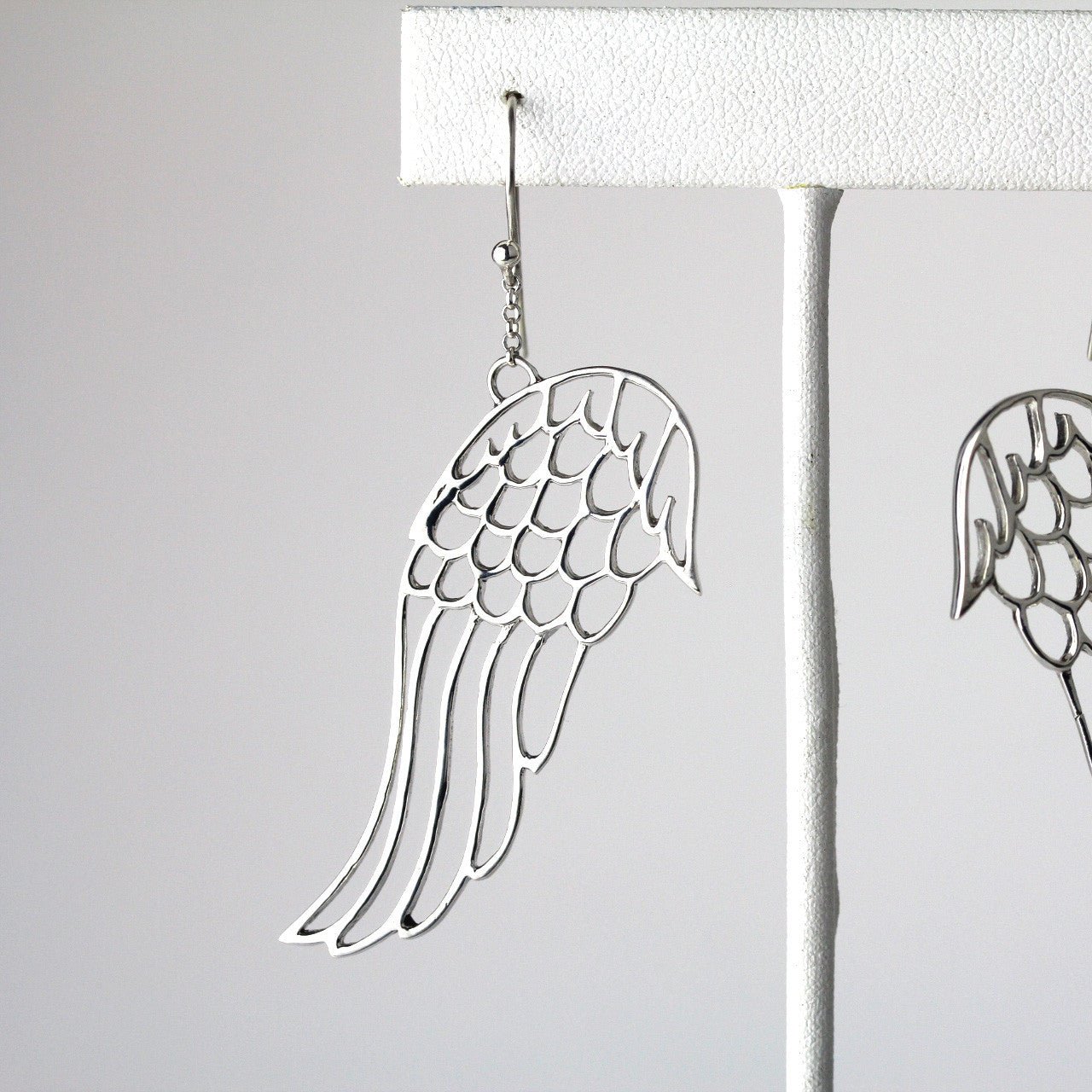 Sterling Silver Cut Out Wing Earrings - Loved To Death