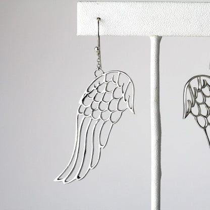 Sterling Silver Cut Out Wing Earrings - Loved To Death