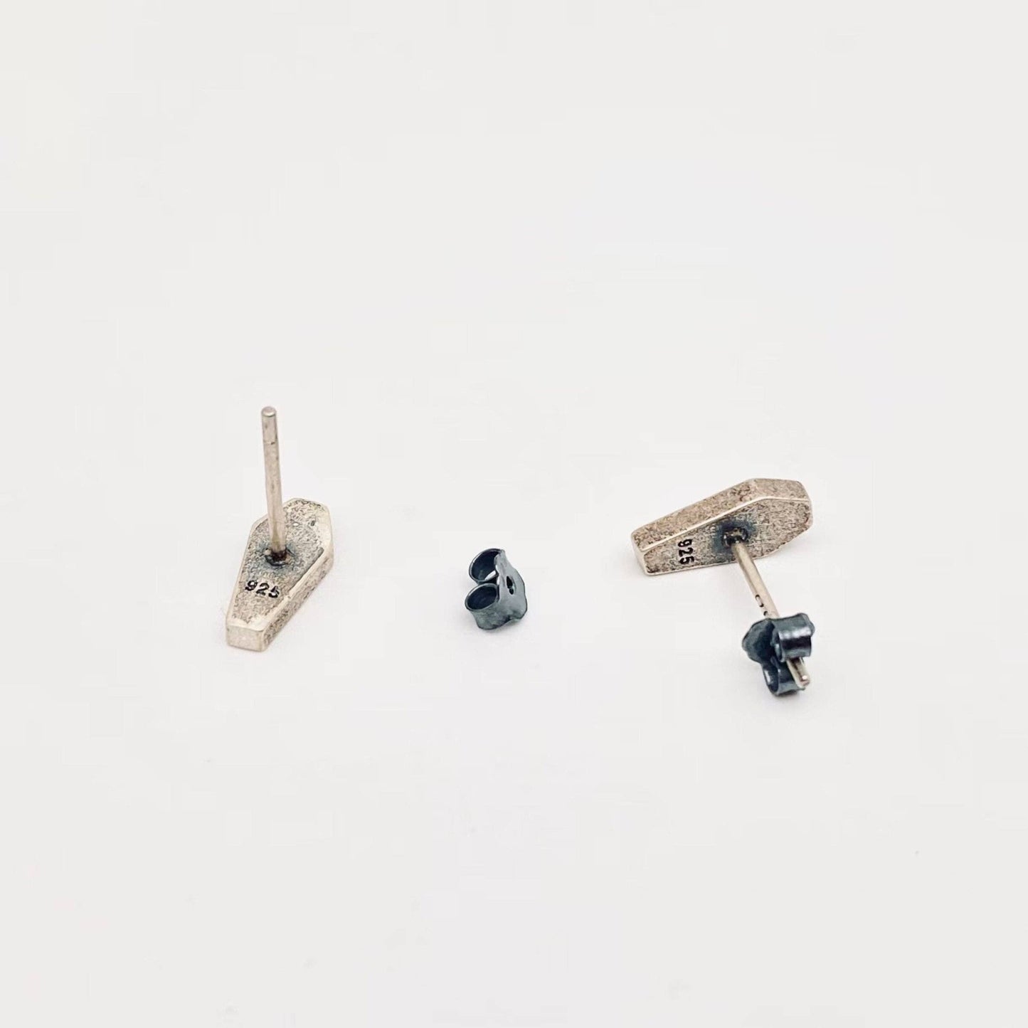 Sterling Silver Death Cross Ear Studs - Loved To Death