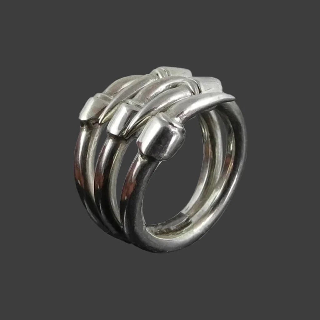 Sterling Silver Five Claw Ring - Loved To Death