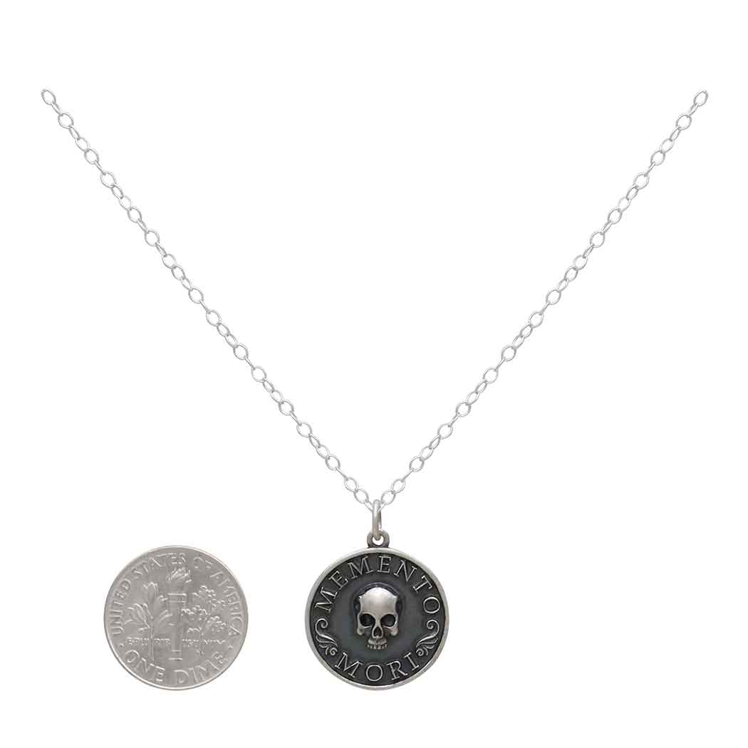 Sterling Silver Memento Mori Skull Necklace - Loved To Death
