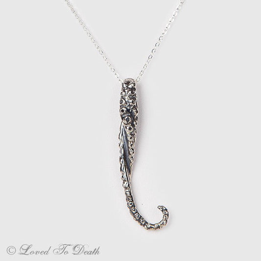 Sterling Silver Octopus Tentacle Necklace - Loved To Death