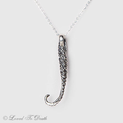Sterling Silver Octopus Tentacle Necklace - Loved To Death