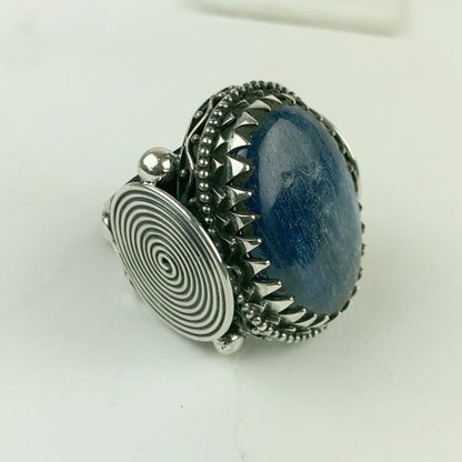 Sterling Spirallo Large Kyanite Ring - Loved To Death
