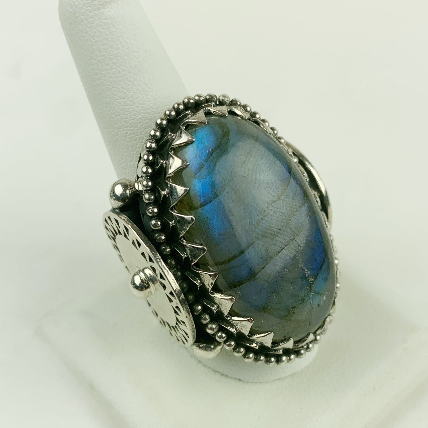 Sterling Valhalla Large Labradorite Ring - Loved To Death