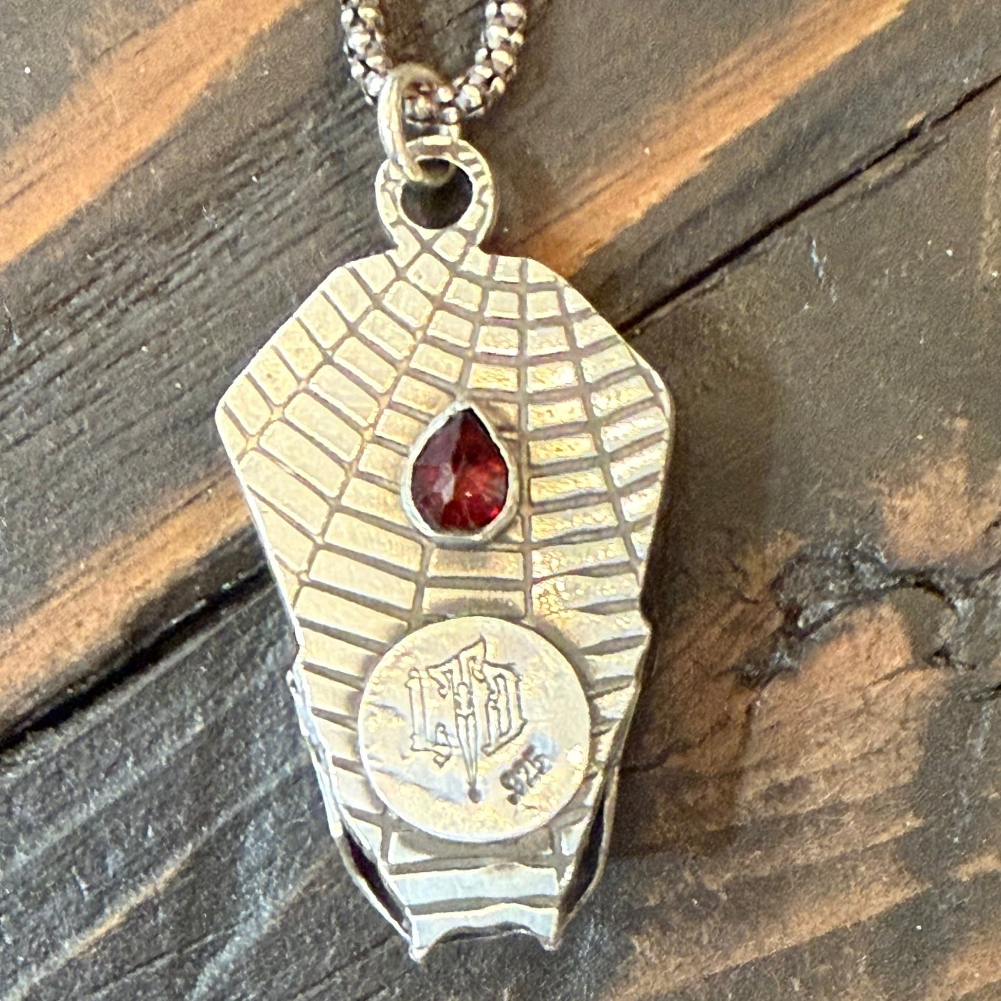 Sterling Vampire Bat Obsidian Coffin Spiderweb Necklace Gothic Victorian - Loved To Death