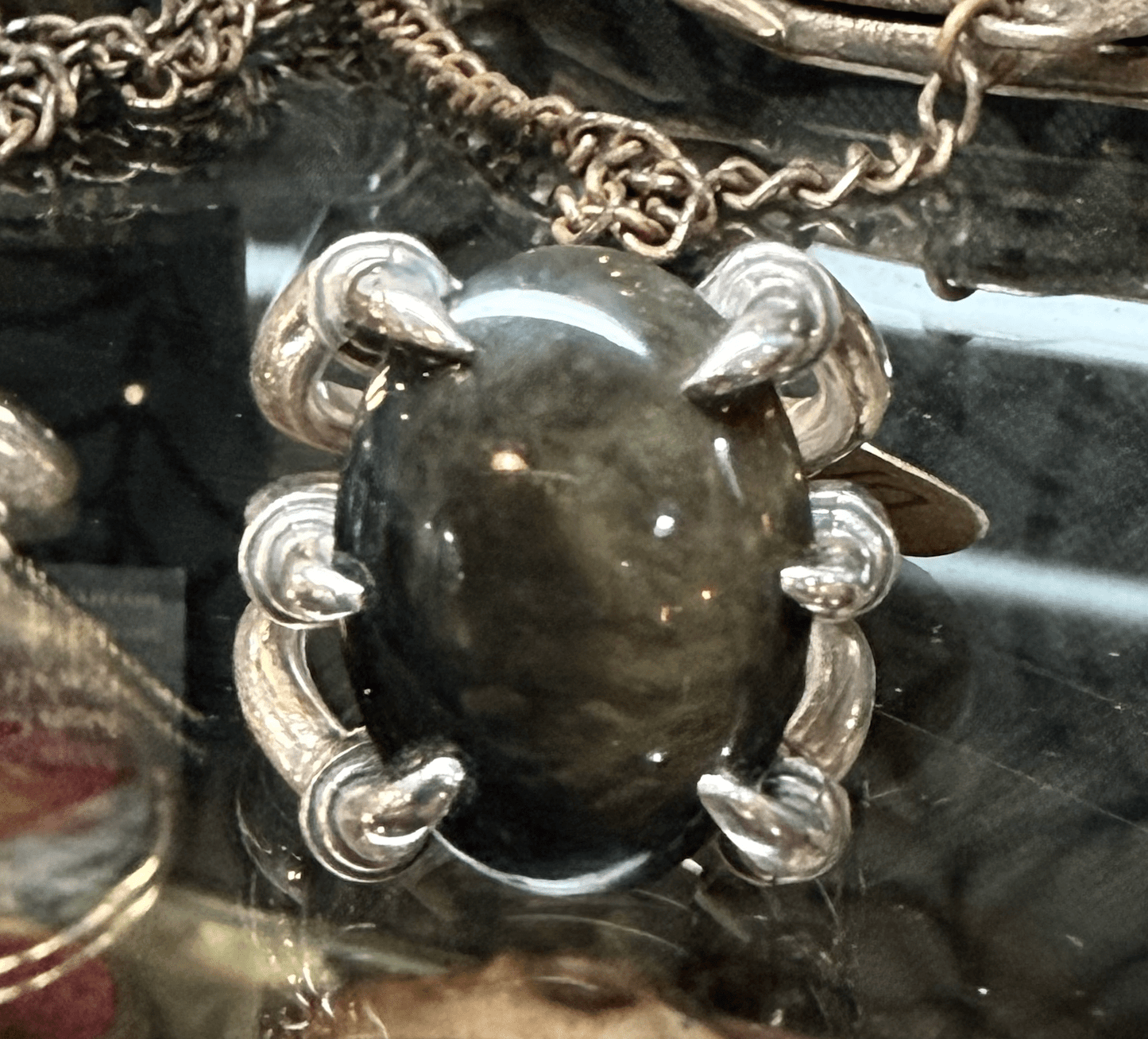 Sterling Velvet Obsidian Claw Ring - Loved To Death
